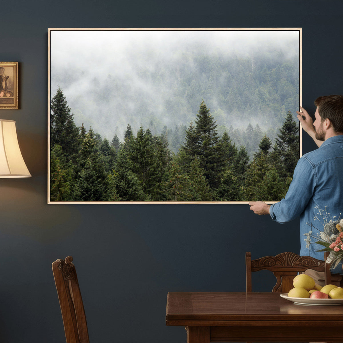 Misty Mountain Forest Wall Art Canvas Print