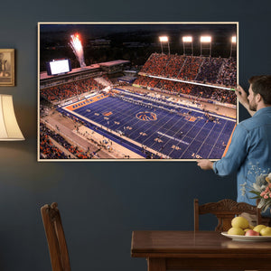 Boise State Stadium Large Wall Art Canvas Print for Living