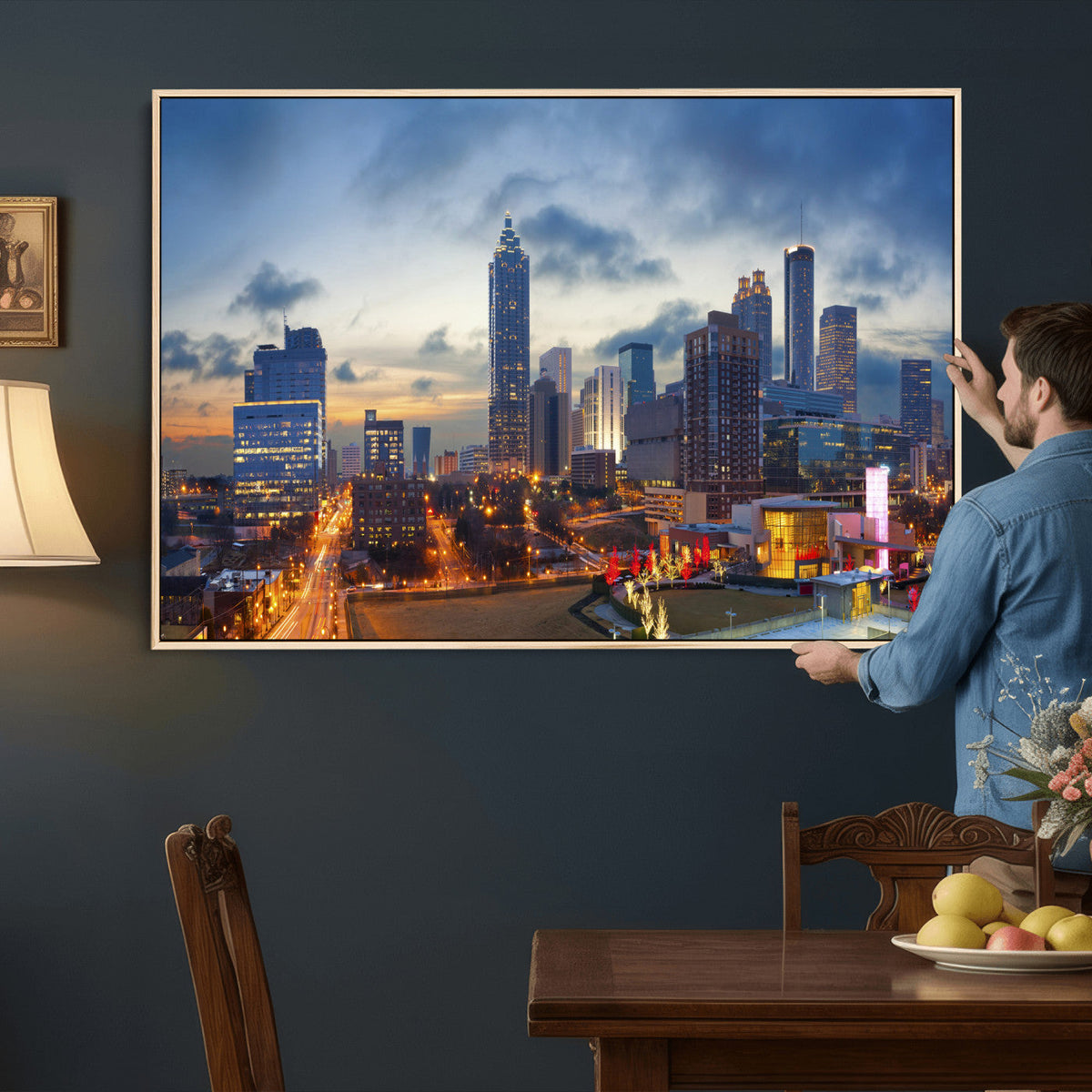Atlanta Skyline Wall Art Canvas Print, Atlanta Downtown