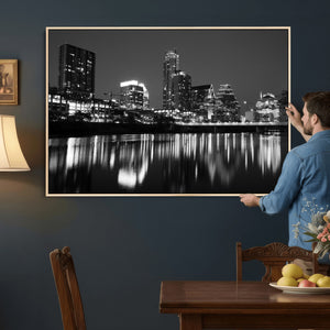 Austin Skyline Wall Art Canvas Print, Austin Downtown Night