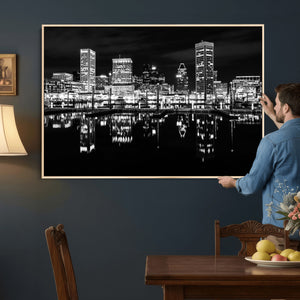Baltimore Skyline Wall Art Canvas Print, Baltimore Downtown