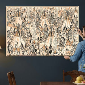 Native American Indian Wall Art Canvas Print - Abstract