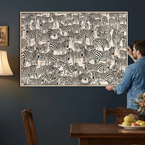 Abstract Zebra Wall Art Canvas Print for Farmhouse Decor