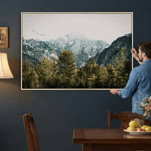 Mountain Forest Wall Art Canvas Print, Alpine Landscape