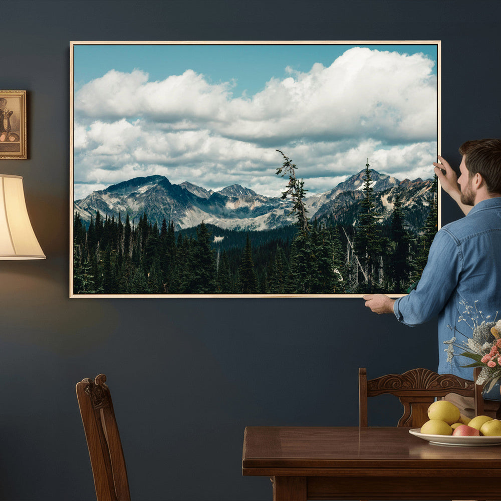 Mountain Forest Wall Art Canvas Print, Alpine Pine Tree
