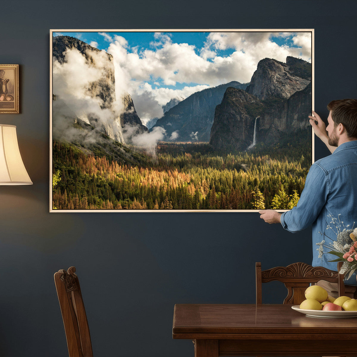 Yosemite Valley River Wall Art Canvas Print