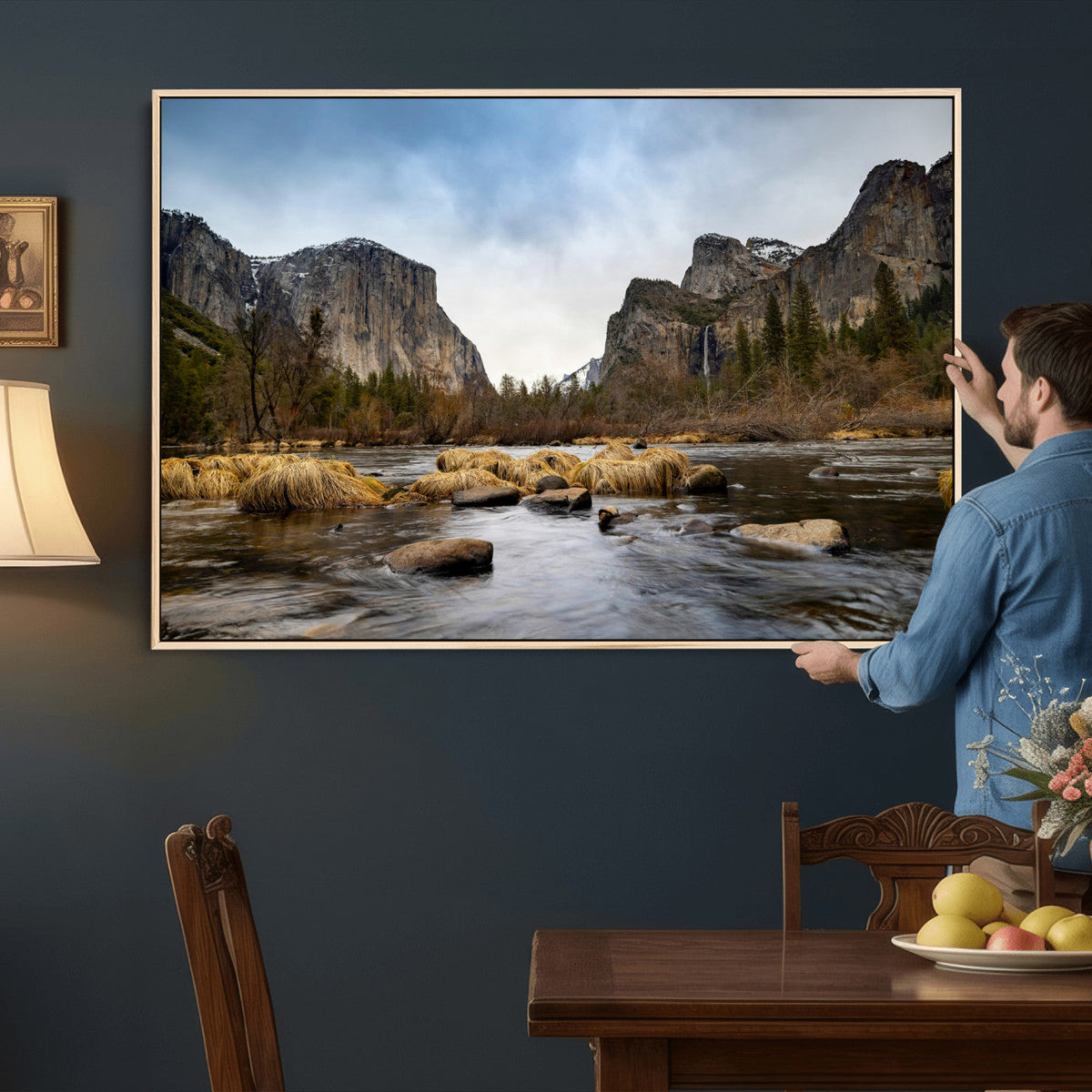Yosemite Valley Mountain Landscape Wall Art Canvas Print,