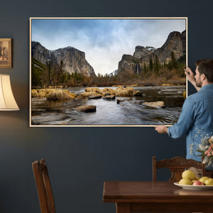 Yosemite Valley Mountain Landscape Wall Art Canvas Print,