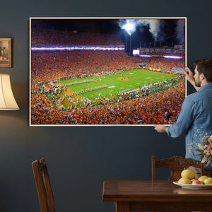 Clemson Football Stadium Wall Art Canvas Print, College