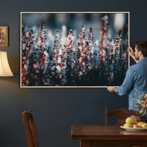 Winter Heather Wall Art Canvas Print, Frosted Floral Nature