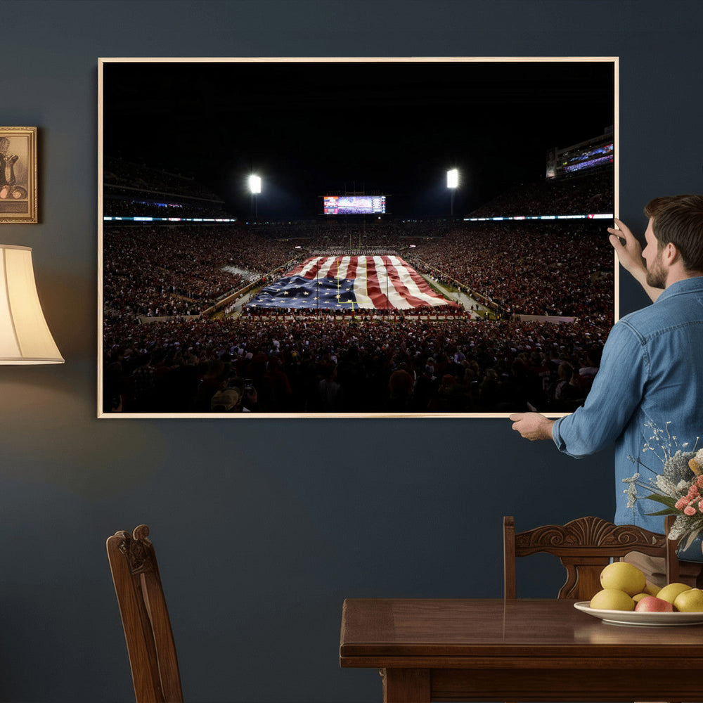 Oklahoma Memorial Stadium Wall Art Canvas Print – Oklahoma