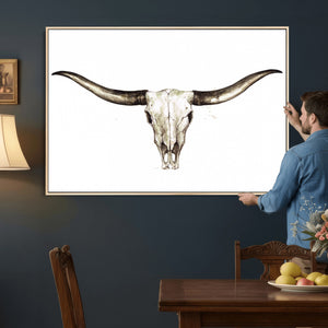 Longhorn Skull Wall Art Canvas Print – Rustic Western