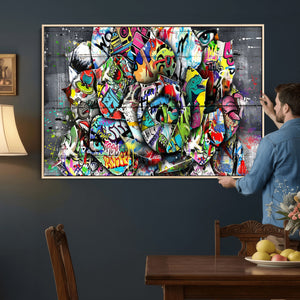 Abstract Graffiti Collage Street Art Wall Art Canvas Print