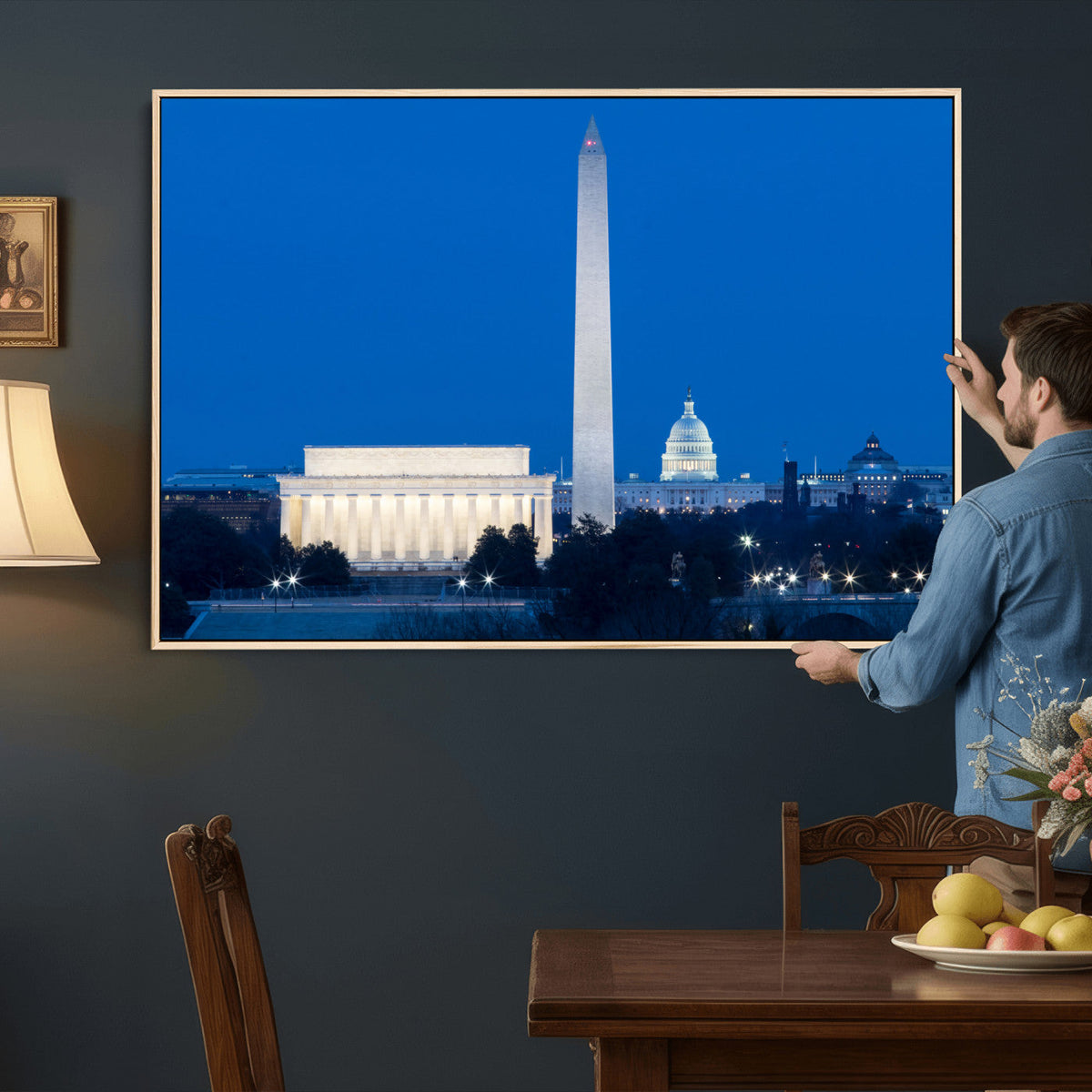 Washington DC Skyline Wall Art Canvas Print – Lincoln