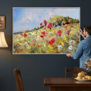 Abstract Mountain Landscape Wall Art Canvas Print – Textured