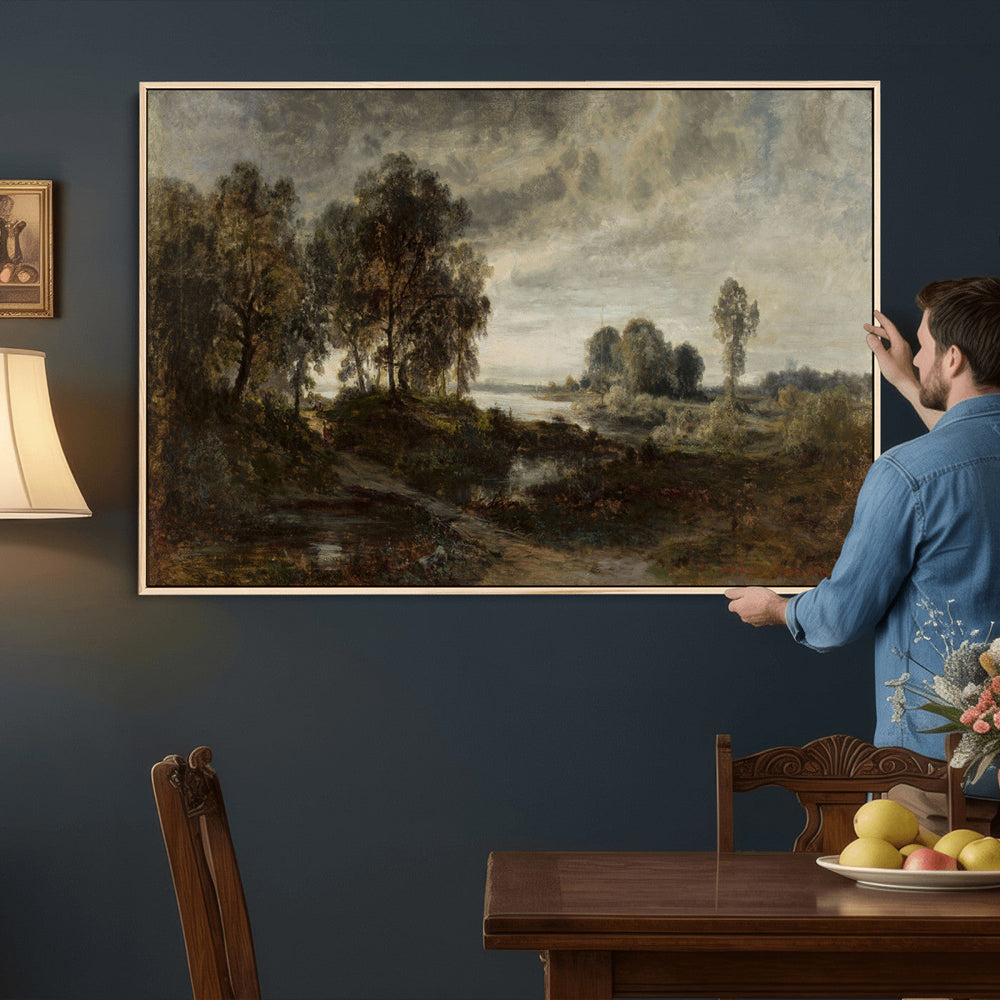 Adolf Dressler Landscape of the Oder River Wall Art Canvas