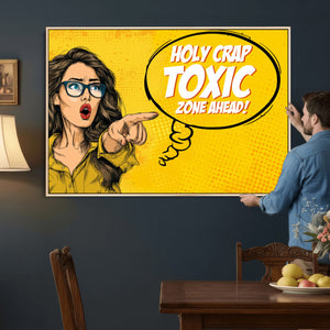 Pop Art Print Bathroom Sign Wall Art Canvas Print — Funny