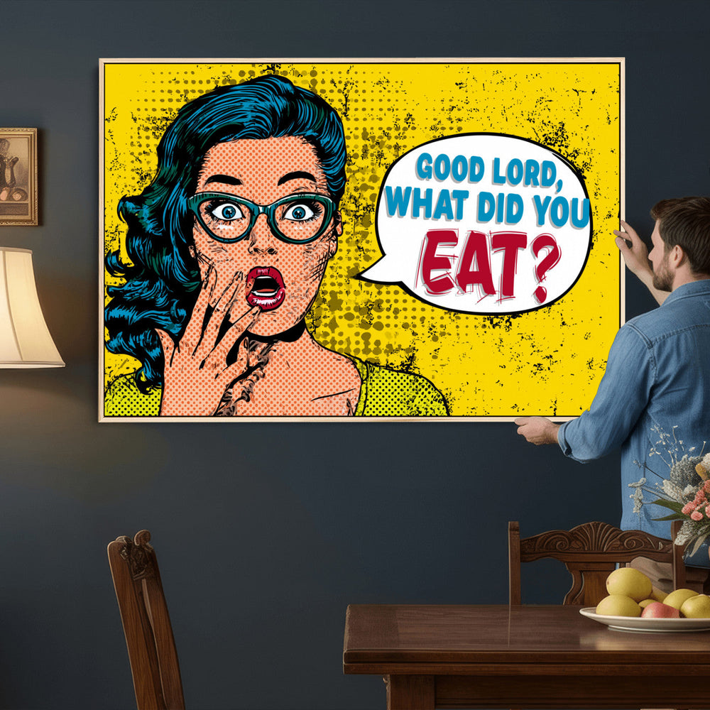 Pop Art Print Bathroom Sign Wall Art Canvas Print — Funny