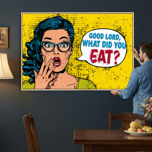 Pop Art Print Bathroom Sign Wall Art Canvas Print — Funny