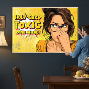 Pop Art Print Bathroom Sign Wall Art Canvas Print — Funny