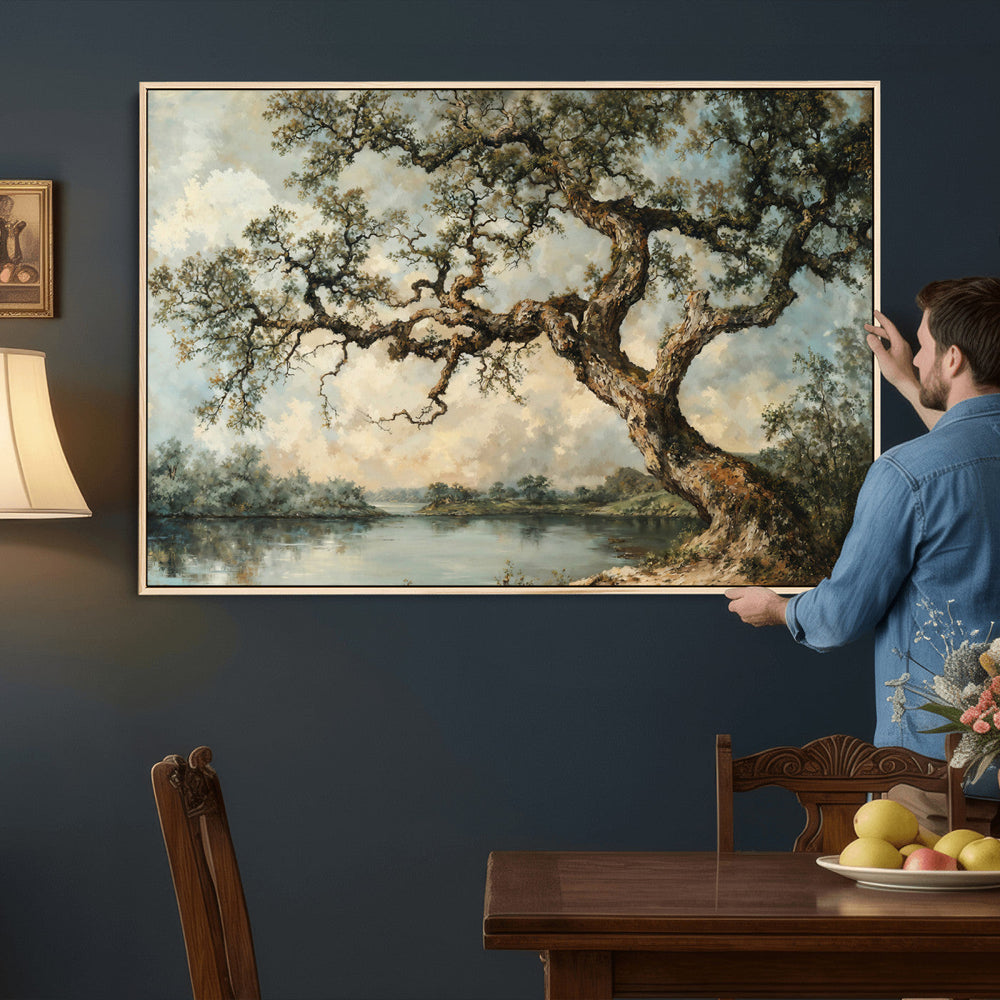 Old Oak Tree Canvas Wall Art, Turner Inspired Romantic