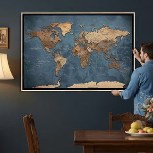 World Map Canvas Wall Art Canvas Print
