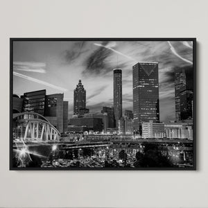 Black and White Atlanta Wall Art Canvas Print