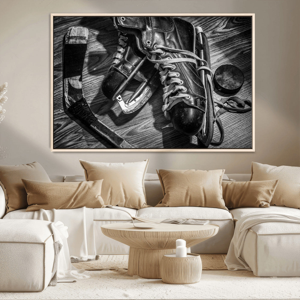 Old Pair of Mens Skates Wall Art Canvas, Men Skates Wall Art