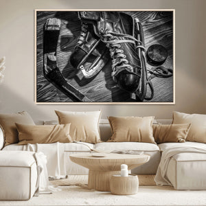Old Pair of Mens Skates Wall Art Canvas, Men Skates Wall Art