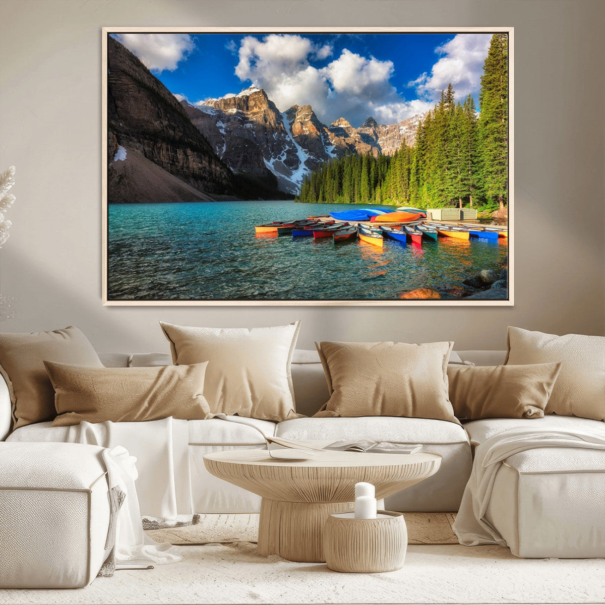 Moraine Lake 3-Panel Wall Art, Majestic Mountain and Lake