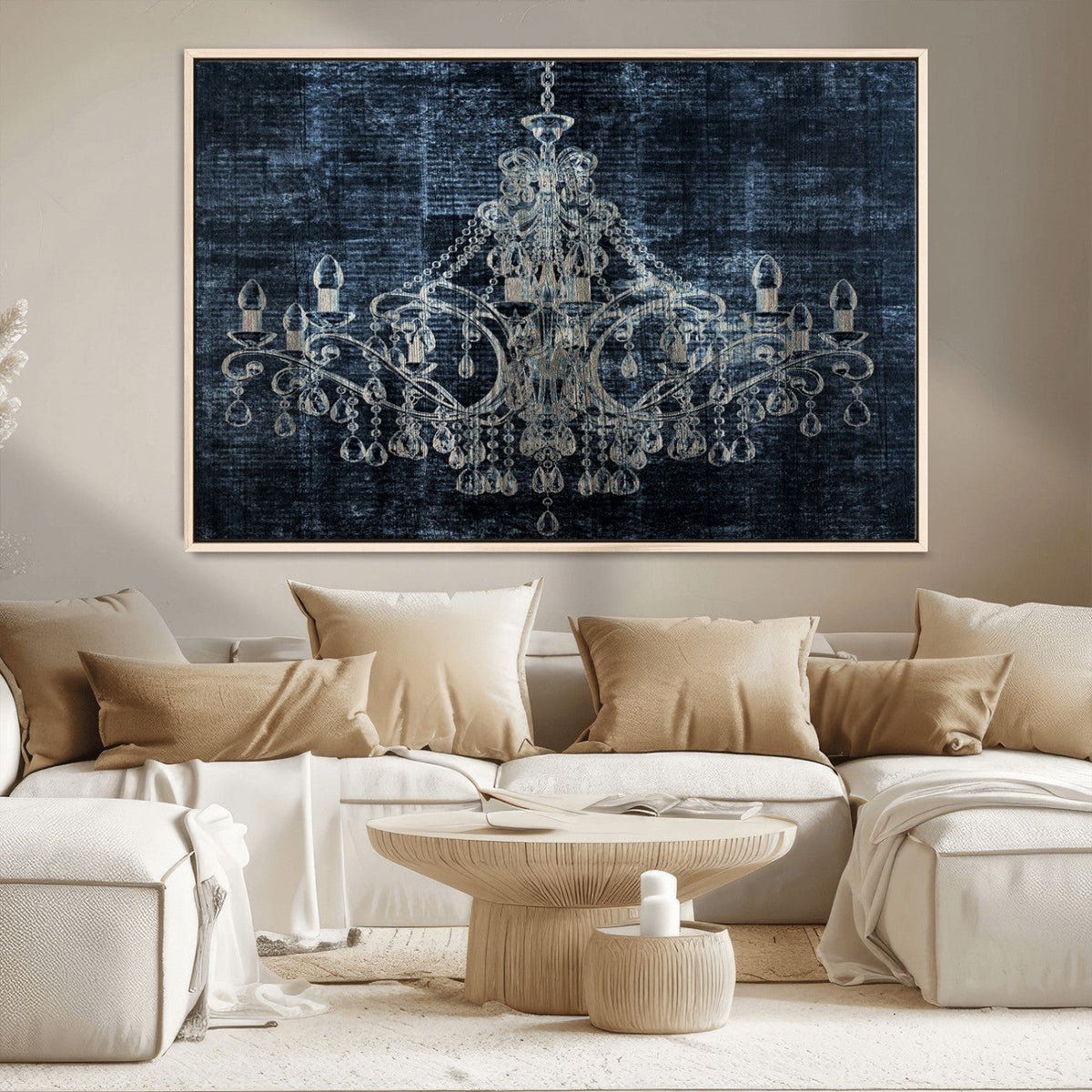 Dark Chandelier Wall Art Canvas Print