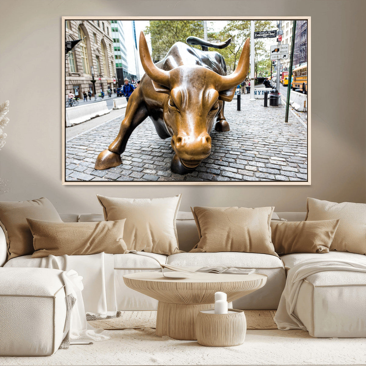 Charging Bull Wall Art Canvas Print