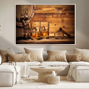 Rustic Whiskey and Barrel Canvas Print