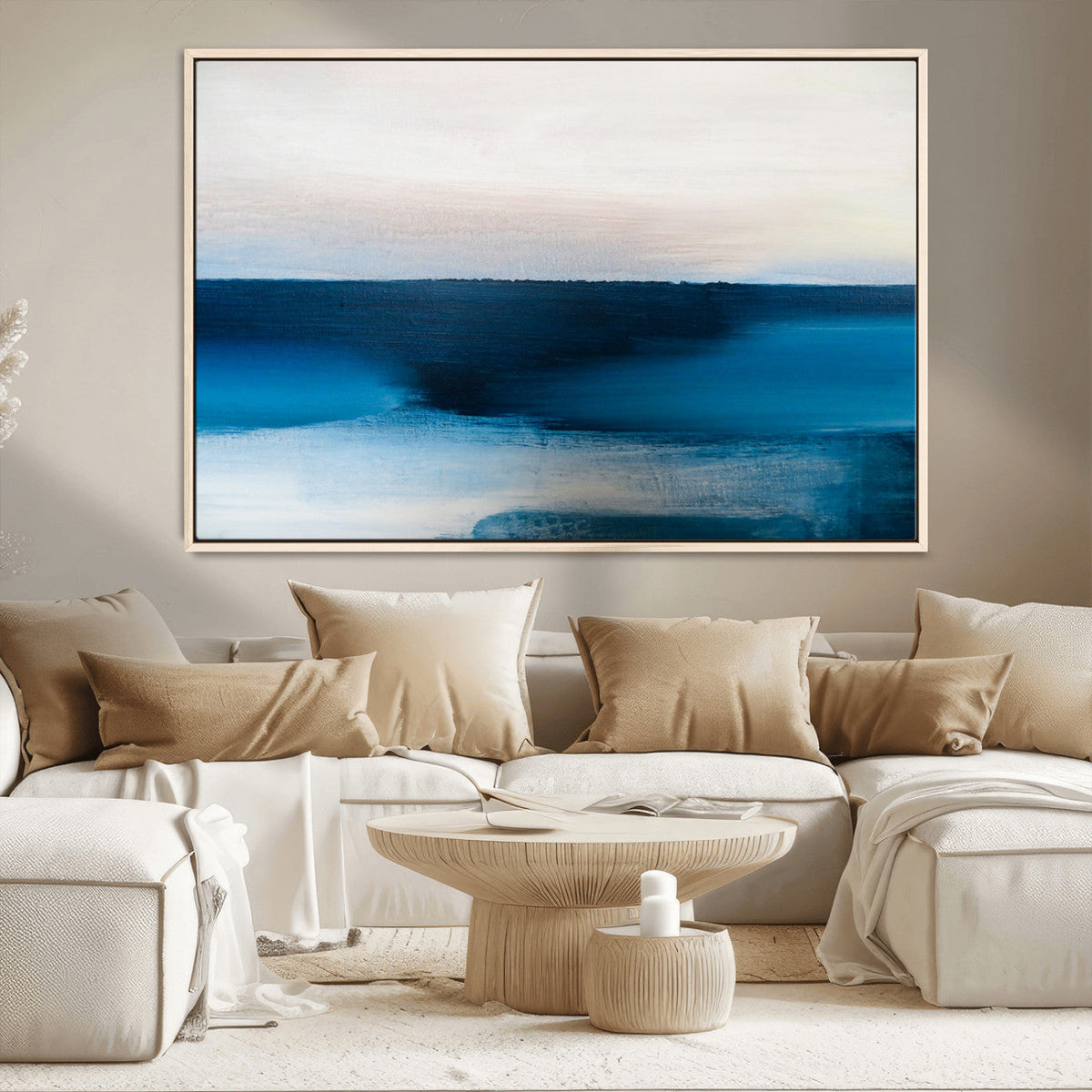 Dark Blue Abstract Wall Art Canvas Print