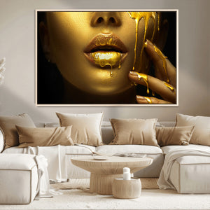 Gold and Women Wall Art Canvas Print