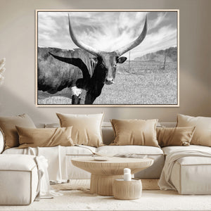 Cattle Wall Art Longhorn Cow Canvas Print