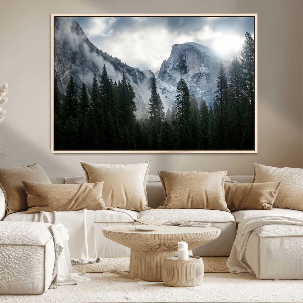Yosemite National Park El Capitan Foggy Mountain Wall Art |