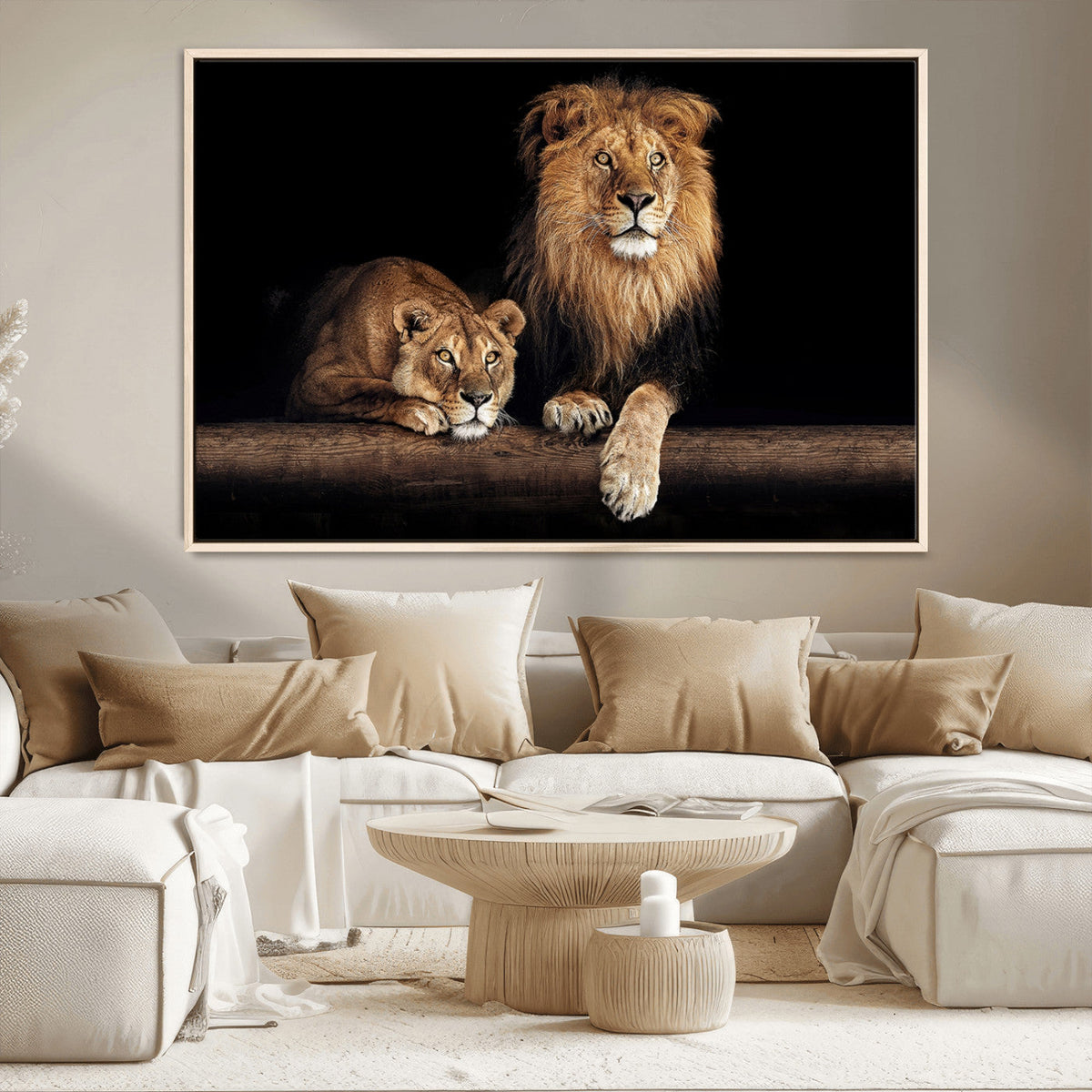 Lion Canvas Wall Art – Majestic Animal Print Artwork for