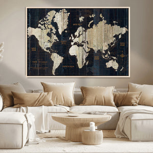 World Map Canvas Print – Detailed Map of the World Wall Art