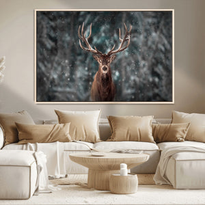 Wall Art Deer Art Animal Canvas, Framed Wall Art Deer Canvas