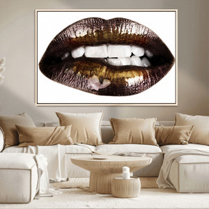 Close Up Lips Wall Art Canvas Print