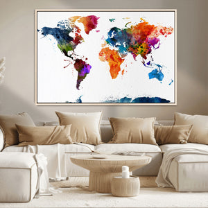 World Map Canvas Print – Detailed Map of the World Wall Art