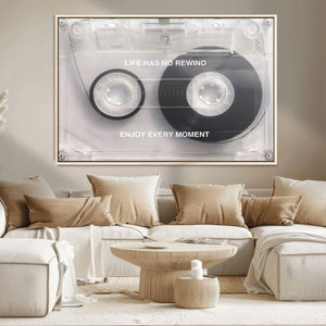 Vintage Cassette Tape Canvas Wall Art - Inspirational 'Life