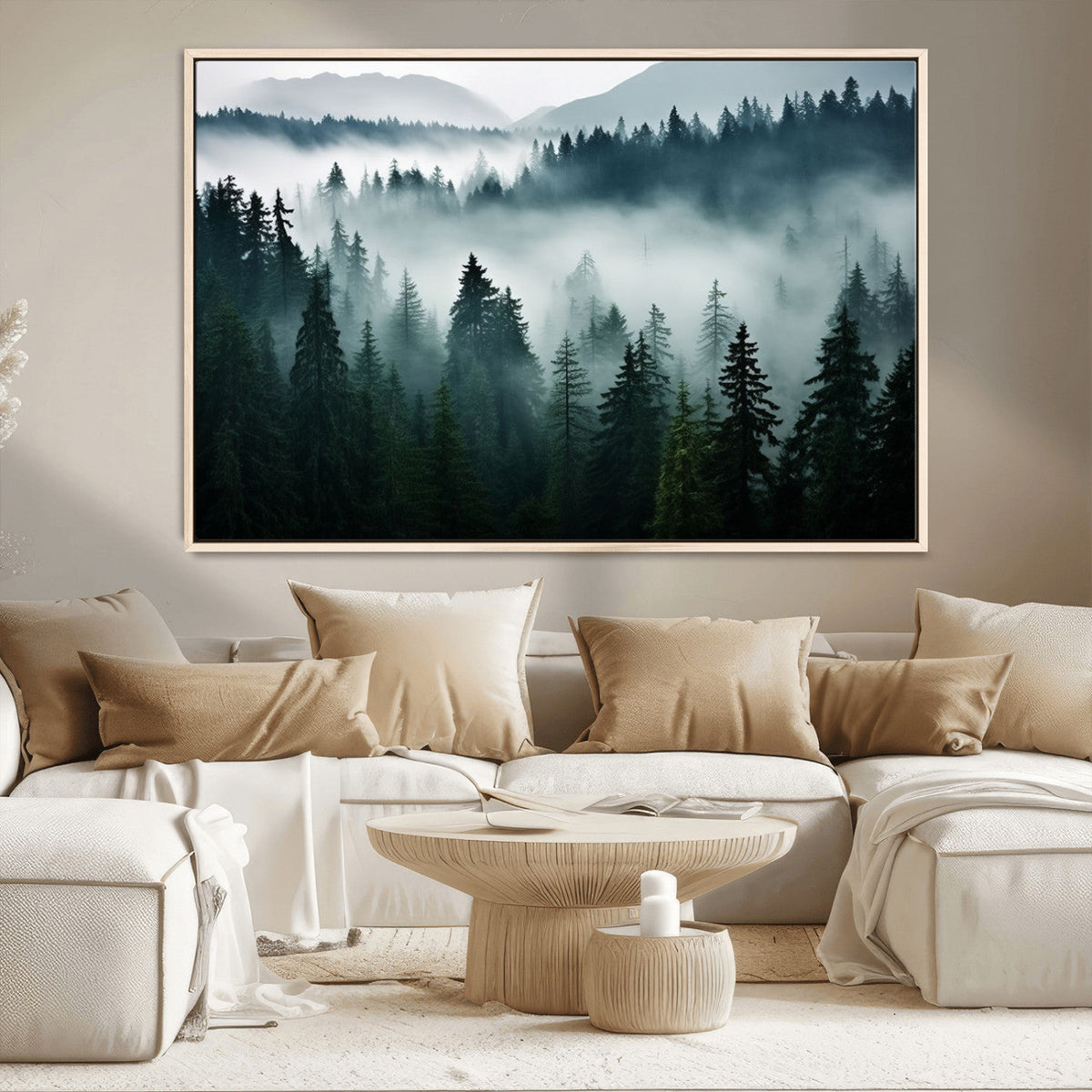 Captivating Misty Forest Wall Art Canvas, Premium Canvas