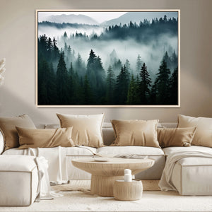 Captivating Misty Forest Wall Art Canvas, Premium Canvas