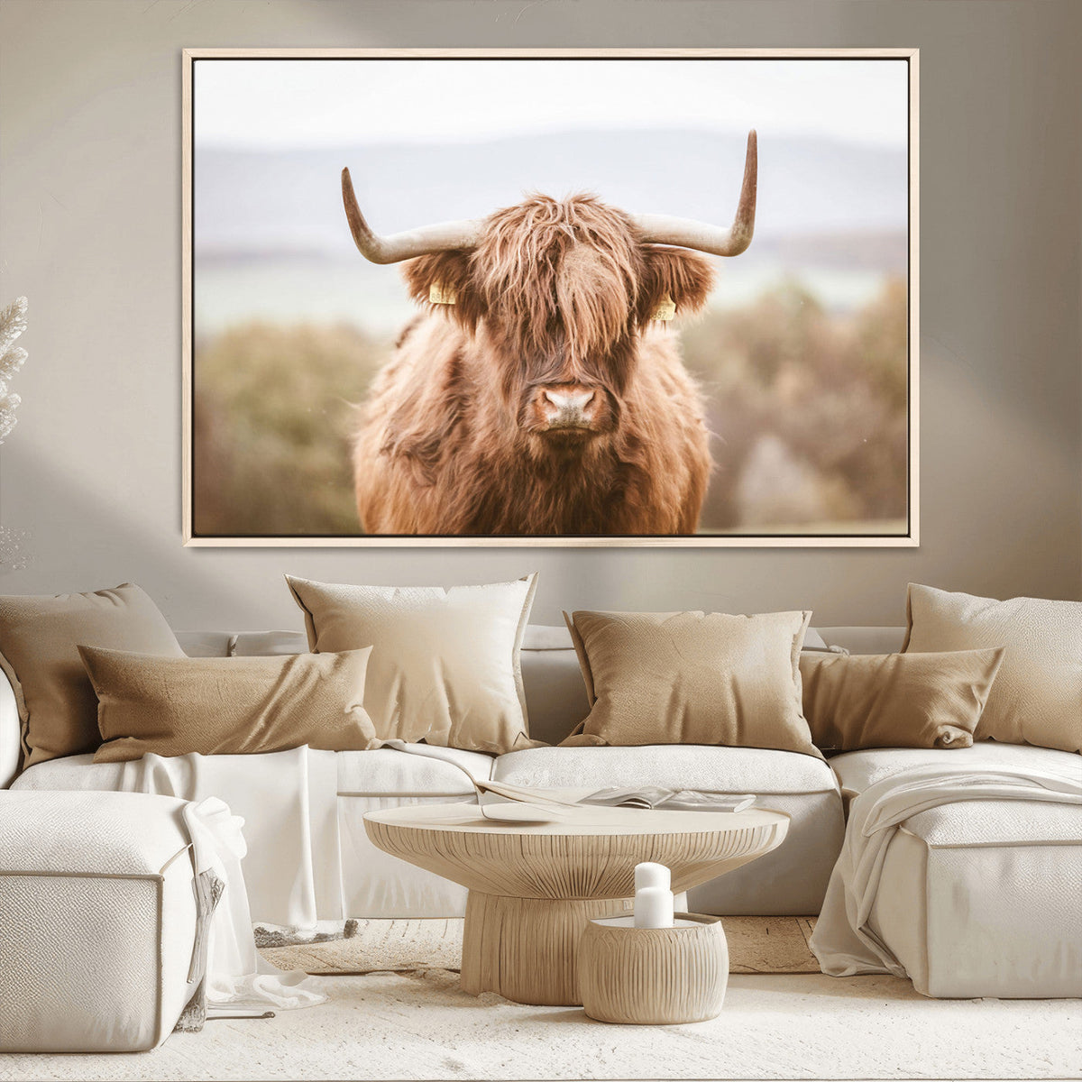 Scottish Serene Highland Cow Canvas Wall Art – Serene