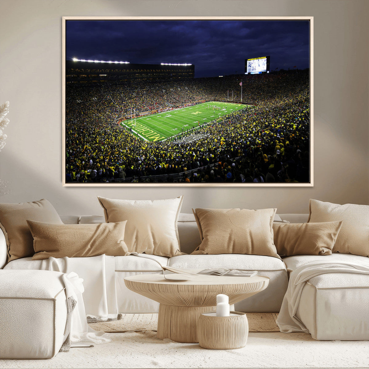 Michigan Wolverines Football Canvas Wall Decor, Football