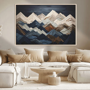 Mountain Wall Art – Modern Geometric Landscape Canvas Print,