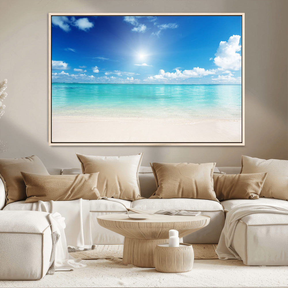 Blue Ocean Wall Art Canvas Print - Tranquil Ocean Paradise