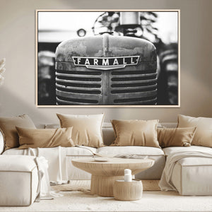 Vintage Farmall Tractor Wall Art Canvas Print, Rustic